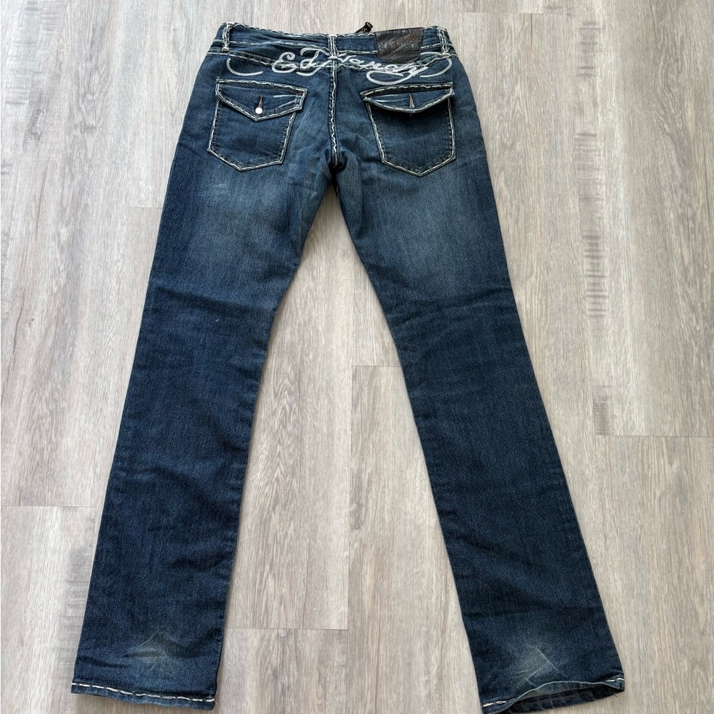 Ed Hardy Dark Blue Straight Leg Jeans